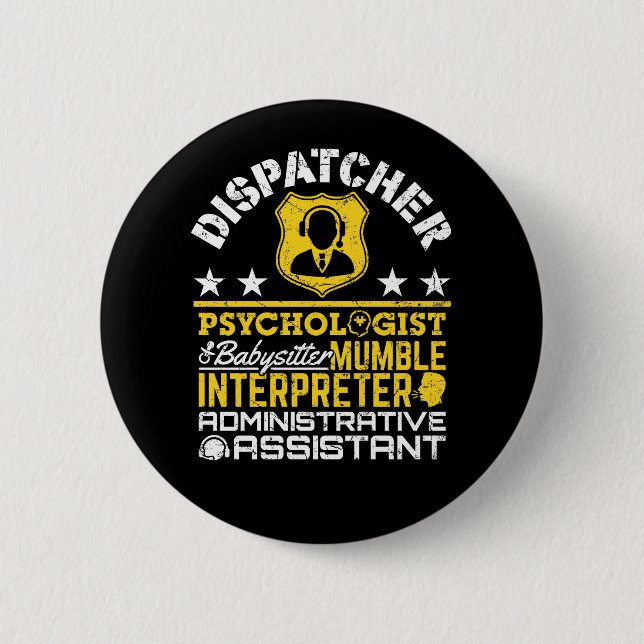 Dispatcher Unofficial Roles Funny 911 Dispatch Knapp (Framsida)
