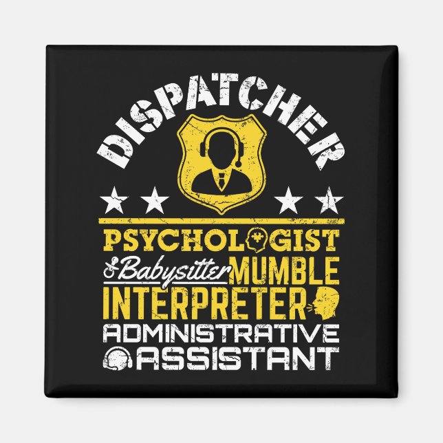 Dispatcher Unofficial Roles Funny 911 Dispatch Magnet (Framsidan)