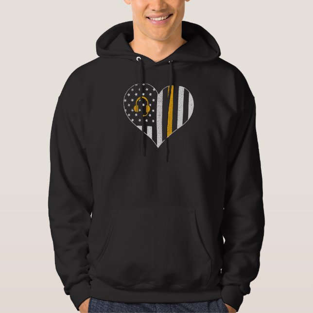 Dispatcher USA flagga Heart Akut Dispatchin Hoodie (Framsida)