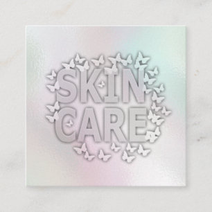 Dispersion av logotyp från fjäril för hud och skin fyrkantigt visitkort