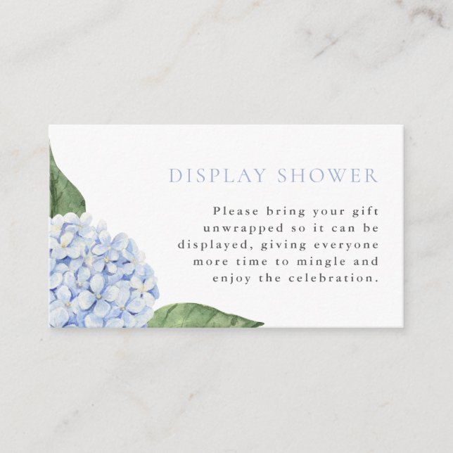 Display Shower, Print, Blue Hydrangea Tilläggskort (Framsida)