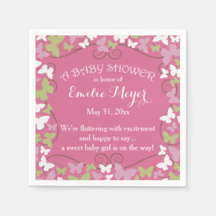 Disponibla servetter för fjärilsbaby shower
