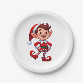 Disposable plate with a picture of elf