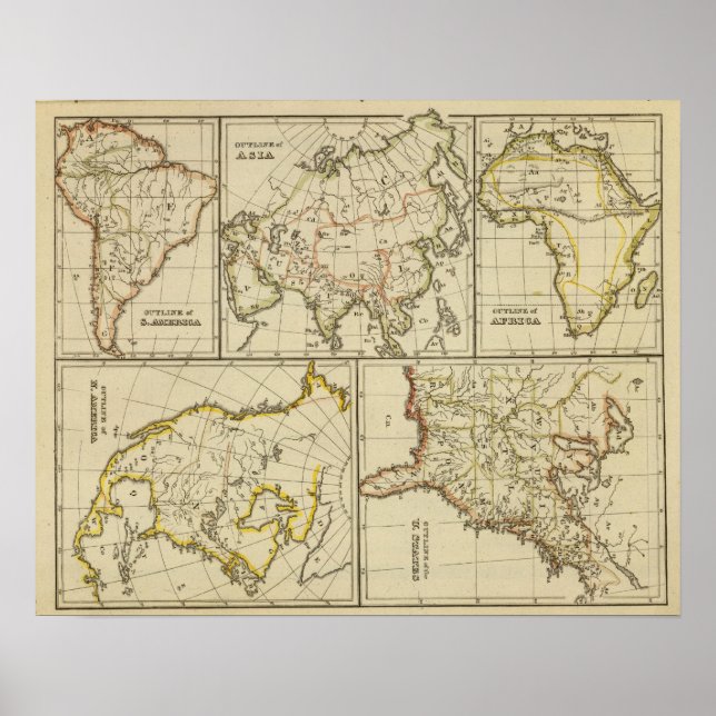 Disposition Asien, Förenta staterna etc. Poster (Framsidan)