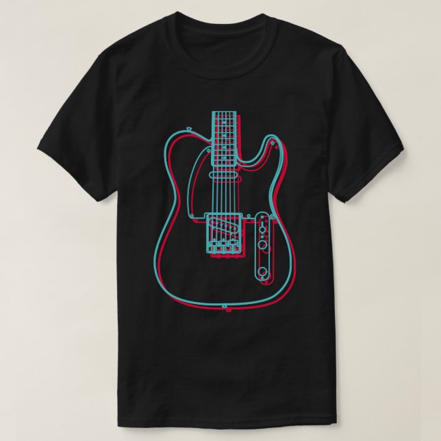 Disposition för 3D TStyle Electric Guitar Body T Shirt (Design framsida)