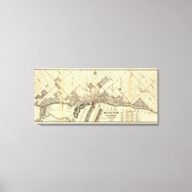 Disposition Karta i Duluth och Suburbs Canvastryck (Framsida)