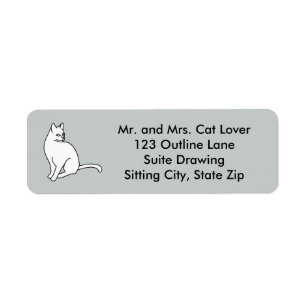 Disposition Teckning Cat Sitta Adressetiketter Returadress Etikett