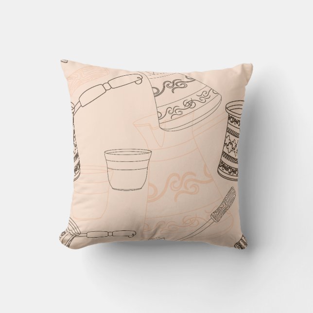 Disposition Turkiska Eleganten Kaffe - minimalisti Kudde (Framsida)