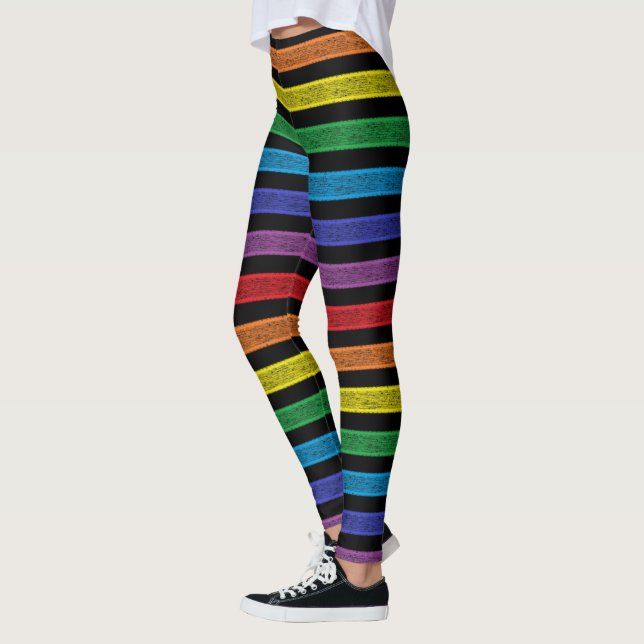 Dispositionerad Rand Rainbow Black Leggings (Vänster)