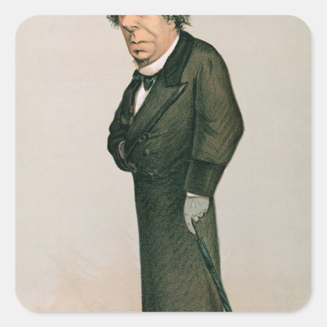 Disraeli, Benjamin Fyrkantigt Klistermärke (Framsida)