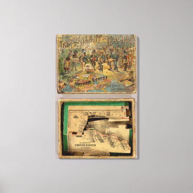 Dissected karta, Förenade Stater Canvastryck (Framsida)