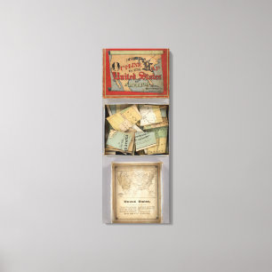 Dissected Outline Karta, Förenta staterna Canvastryck