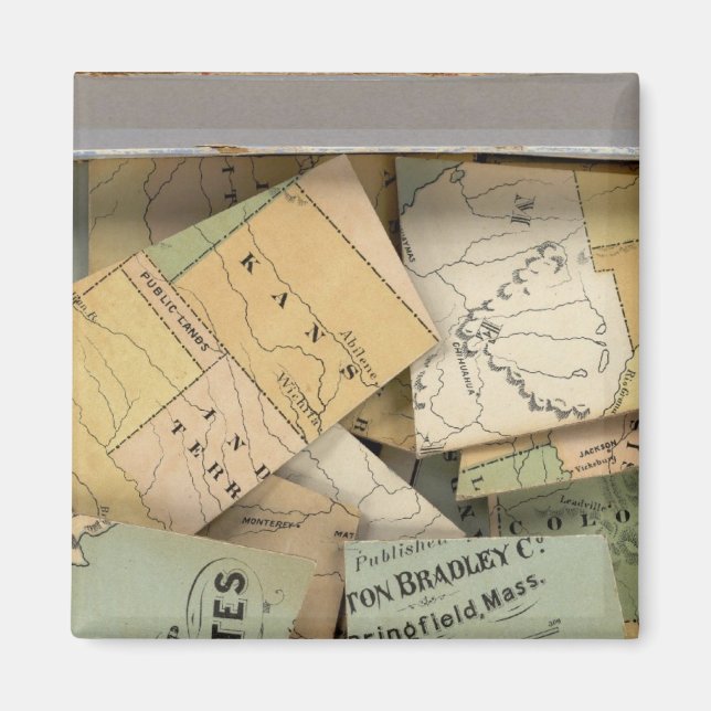 Dissected Outline Karta, Förenta staterna Magnet (Framsidan)