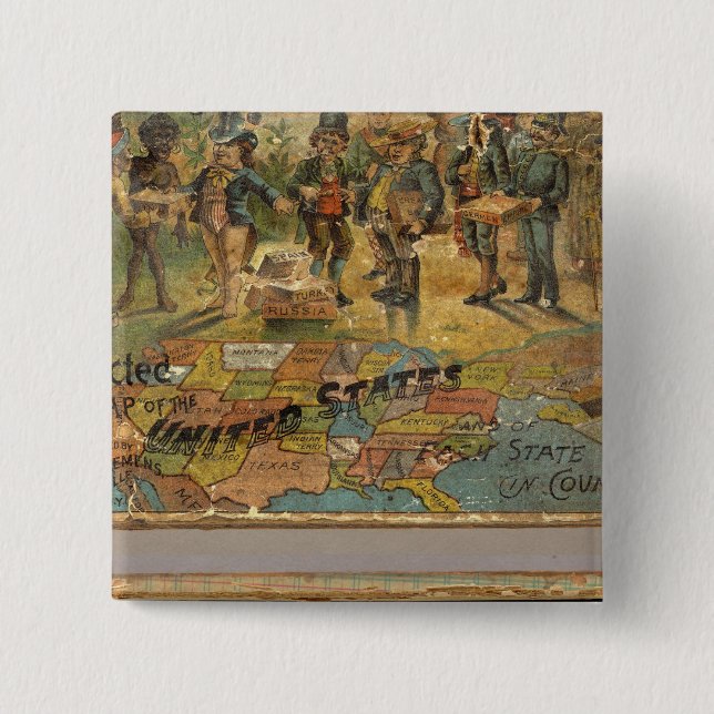 Dissektionerad karta, Förenade Stater Knapp (Framsida)