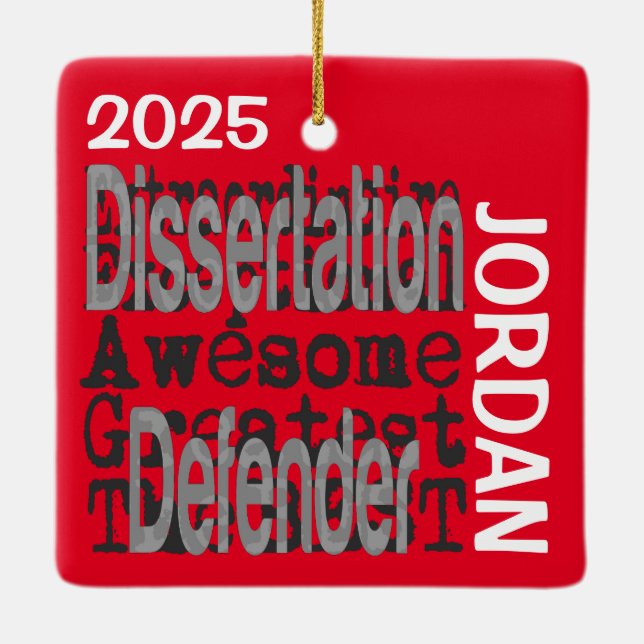 Dissertation Defender Extraordinaire CUSTOM Julgransprydnad Keramik (Baksida)