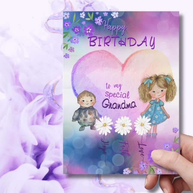 Dist födelsedagskort för speciell mormor julkort ( Whimsical Birthday Card for special Grandma )