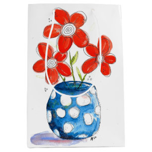 Dist-Orange Blommor i Blue Vas