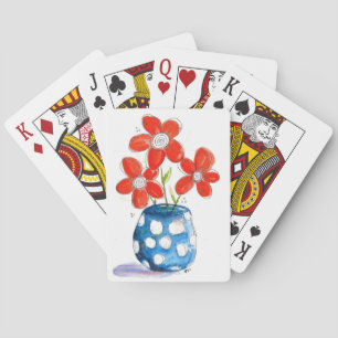 Dist-Orange Blommor i Blue Vas Casinokort