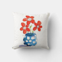 Dist-Orange Blommor i Blue Vas