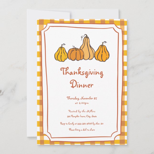 Dist.Thanksgiving Inbjudan till middag (Framsida)