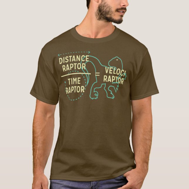 Distance Raptor Over Time Raptor  Velociraptor T Shirt (Framsida)