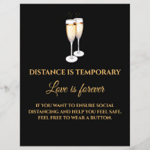 Distans är tillfällig Kärlek är för evigt flygblad