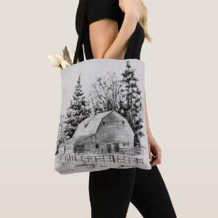 Distant Barn Sketch I Tygkasse