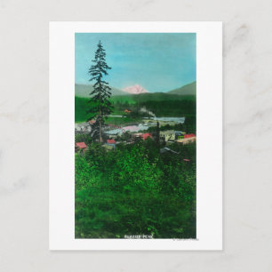 Distant View of Glacier Peak and Town Vykort