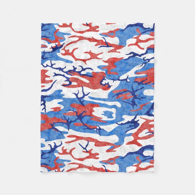 Disted Red White och Blue Camo Fleecefilt (Framsidan)