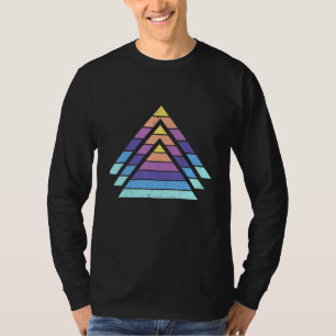 Disted Retro Sunset Pyramids Egyptens design T Shirt