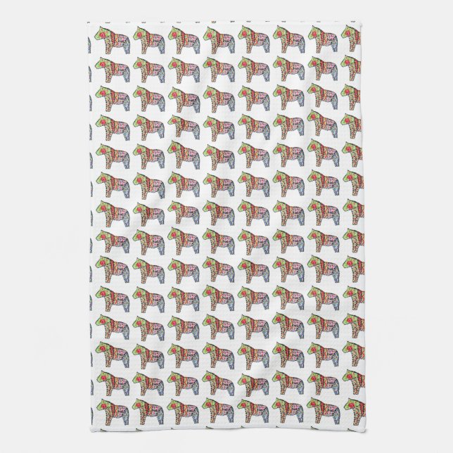 Distinctive Dala Horse Kitchen towel Kökshandduk (Vertikal)