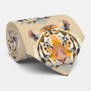 Distingerad guld- geometrisk tigertie slips