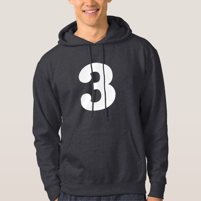 Distinkt "3" sweatshirt med luva (Framsida)
