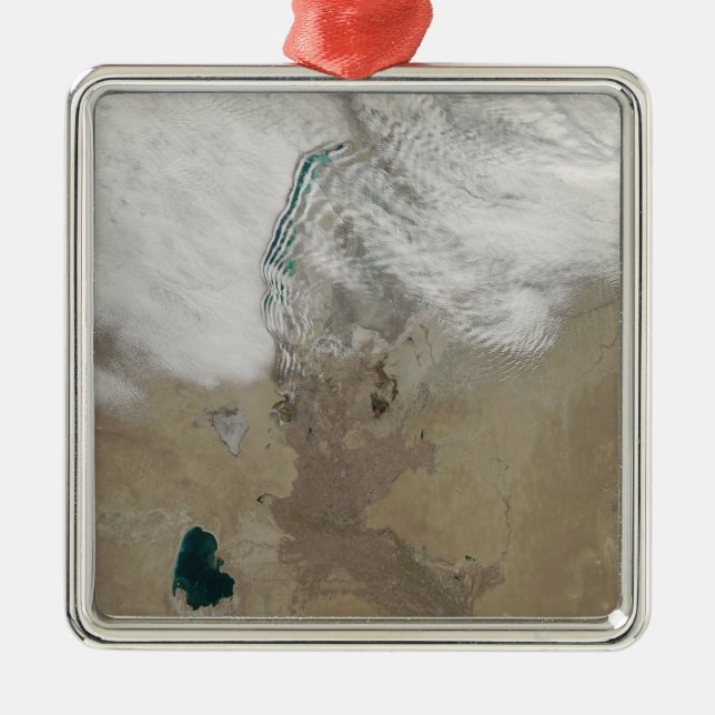 Distinkt linjer av moln julgransprydnad metall (Framsidan)