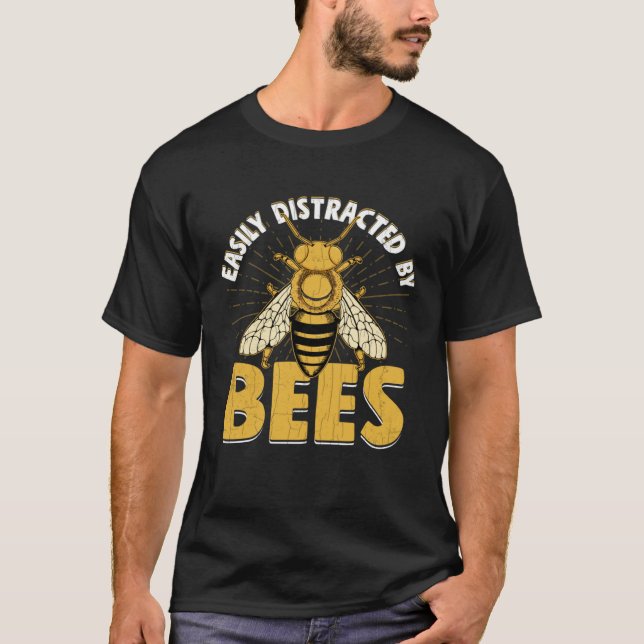 Disträ av bin  Bihandledare Biskötsel Honung Gra T Shirt (Framsida)
