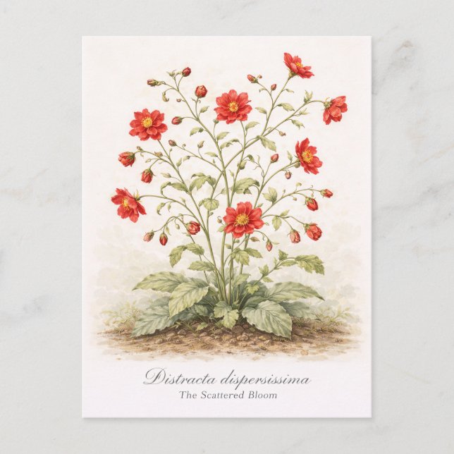 Distracta dispersissima - Den spridda blomningen Vykort (Framsida)