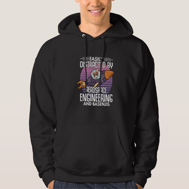 Distracted By Aerospace Engineering Engineer Graph Hoodie (Framsida)