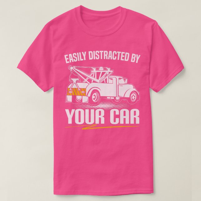 Distraherad av din bil Lastbil-operatör Gift351 T Shirt (Design framsida)