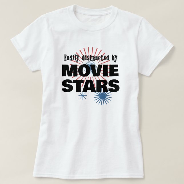 Distraherad av ... filmstjärnor. t shirt (Design framsida)