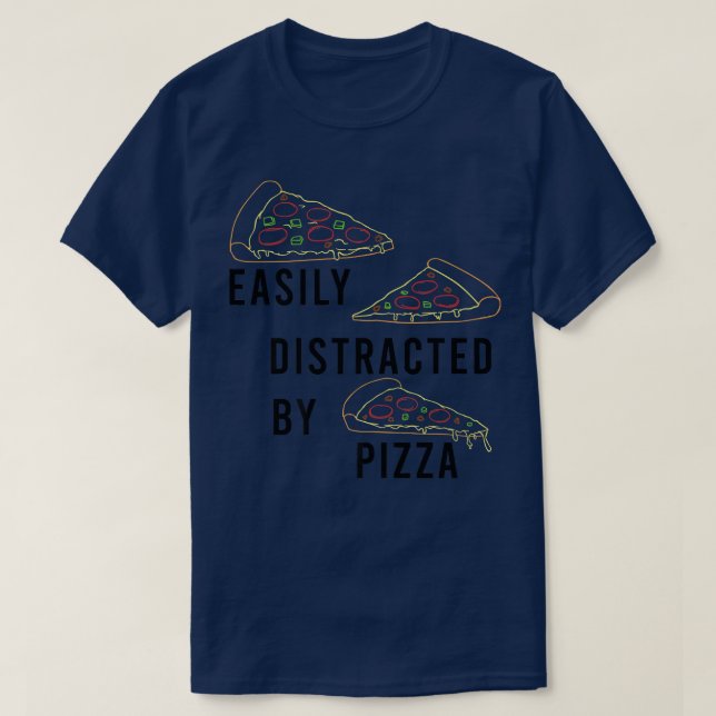 Distraherad av Pizza Funny Sutay Pizza Chef T Shirt (Design framsida)