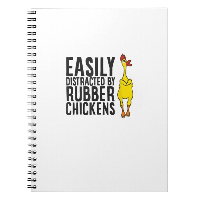 Distraherad av Rubber Chickens Funny Rubber Anteckningsbok (Framsidan)