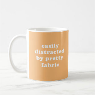 Distraherad av Söt Fabric Funny Quilter-citat Kaffemugg