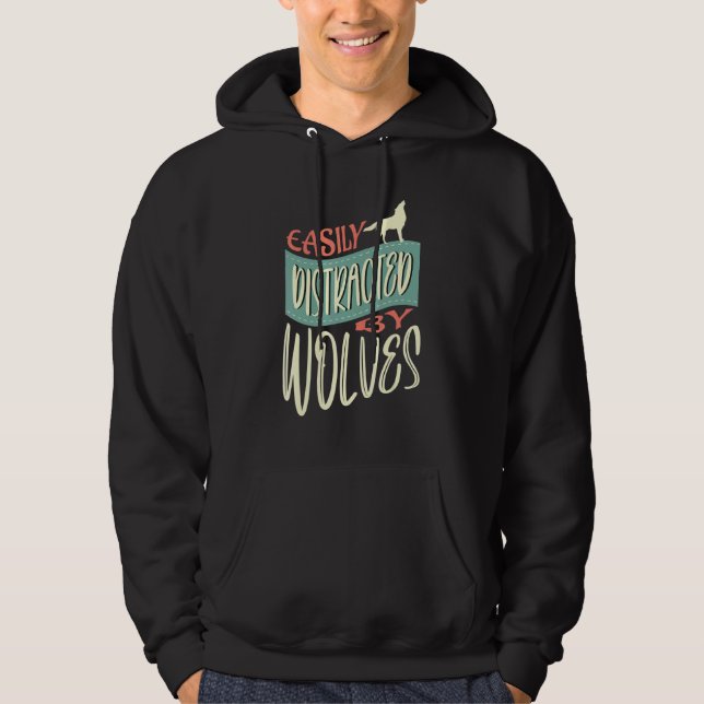 Distraherad av Varger Naturskog Hoodie (Framsida)
