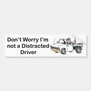Distraherad drivrutin - Bumper-etikett Bildekal