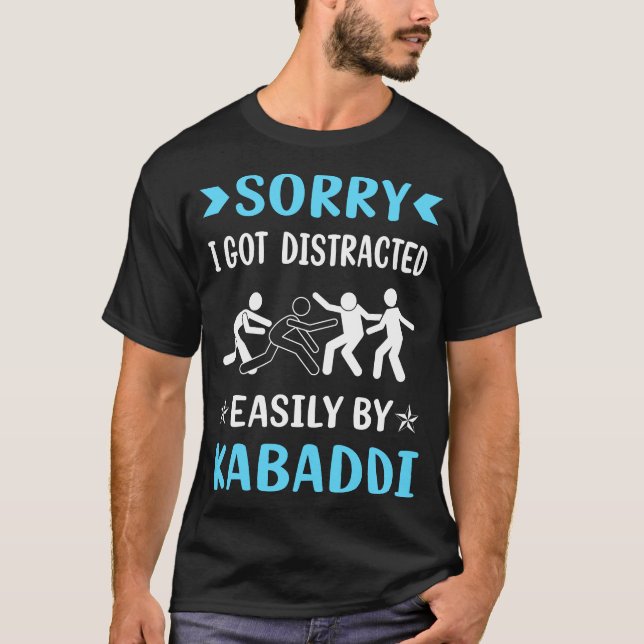 Distraherad Kabaddi Kabadi T Shirt (Framsida)
