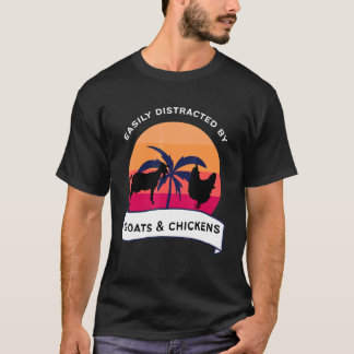 Distraheras av getter och höns t shirt