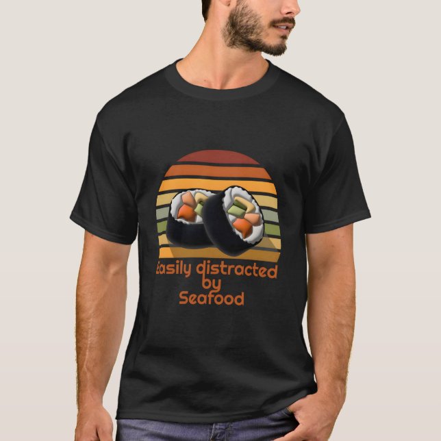 Distraherat av räkor av havskräfta t shirt (Framsida)