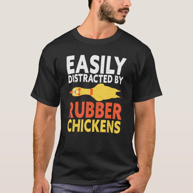 Distraherat av Rubber Chicken Loud Skräm Ye T Shirt (Framsida)