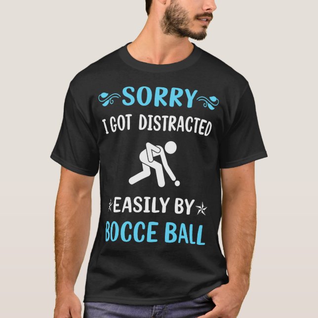 Distraherat Bocce Boll Bocci Boccie T Shirt (Framsida)