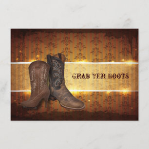 disträkt västerländsk country cowboy bröllop meddelande